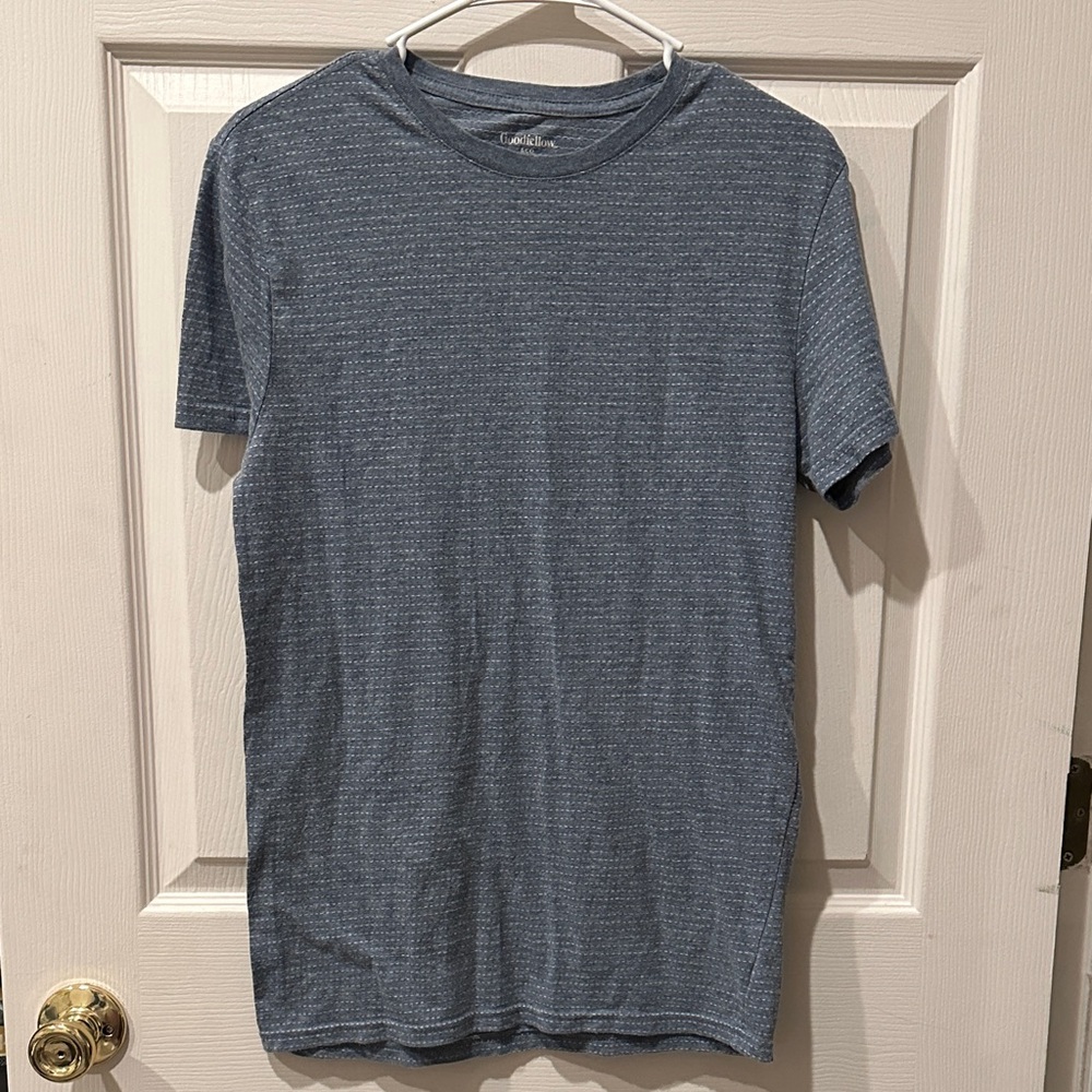Casual Blue Striped Men's T-Shirt